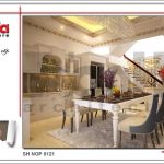 Thiết kế nội thất phòng bếp cổ điển sang trọng nhà phố kiến trúc Pháp sh nop 0121