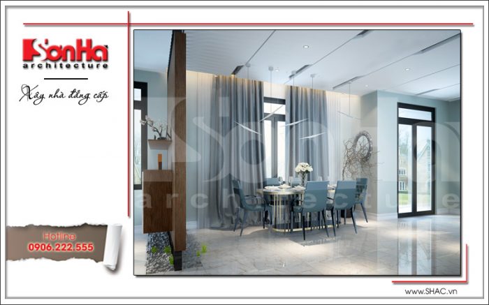 Mẫu biệt thự hiện đại 2 tầng mặt tiền hơn 8m rộng 200m2 - SH BTD 0048 9 Thiết kế nội thất phòng ăn phong cách hiện đại sh btd 0048