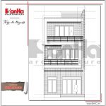 Mặt đứng chính nhà phố hiện đại 3 tầng đẹp tại Sài Gòn sh nod 0161