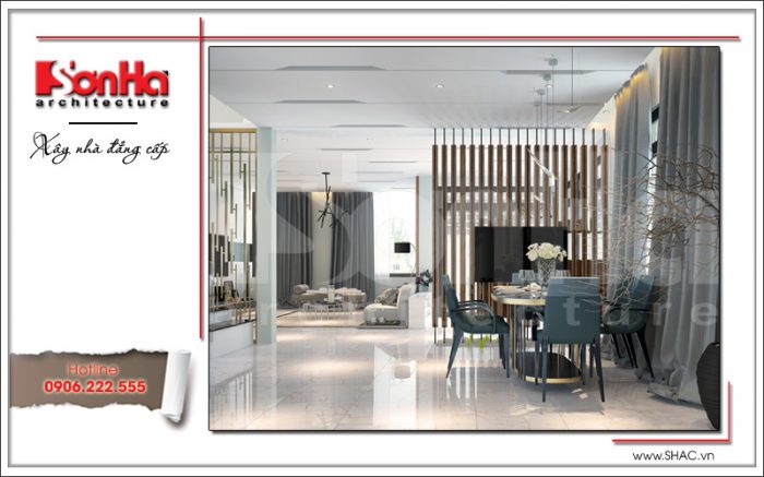 Mẫu biệt thự hiện đại 2 tầng mặt tiền hơn 8m rộng 200m2 - SH BTD 0048 10 Mẫu thiết kế nội thất phòng ăn phong cách hiện đại sh btd 0048