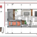 Mặt bằng tầng 1 nhà phố 4 tầng hiện đại tại Hà Nội sh nod 0162