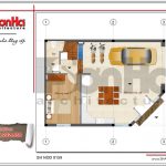 Mặt bằng tầng 1 bản thiết kế nhà phố hiện đại đẹp sh nod 0159