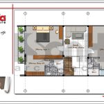 Mặt bằng tầng 2 nhà phố 4 tầng hiện đại tại Hà Nội sh nod 0162