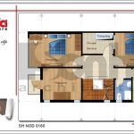 Mặt bằng tầng 2 nhà phố hiện đại đẹp tại Quảng Ninh sh nod 0160