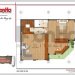 Mặt bằng tầng 2 bản thiết kế nhà phố hiện đại đẹp sh nod 0159