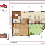 Mặt bằng tầng 3 bản thiết kế nhà phố hiện đại đẹp sh nod 0159