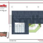 Mặt bằng tầng mái bản thiết kế nhà phố hiện đại đẹp sh nod 0159