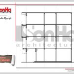 Mặt cắt trục 1-4 nhà phố 4 tầng hiện đại tại Hà Nội sh nod 0162