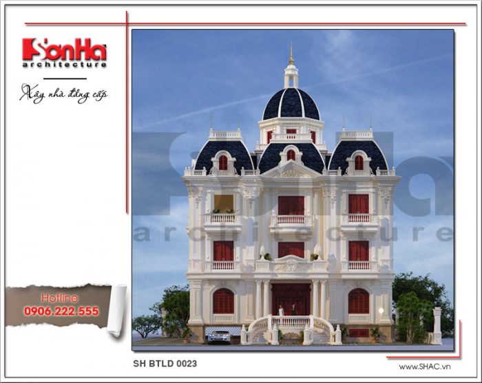 Mẫu biệt thự lâu đài cổ điển Pháp 3 tầng đẹp nhất Nam Định điển hình cho xu hướng thiết kế biệt thự Pháp cổ nổi bật 2017 được nhiều CĐT yêu thích 