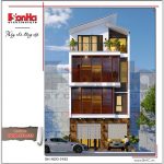 Mẫu thiết kế nhà phố hiện địa mặt tiền rộng 4 tầng tại Hà Nội sh nod 0162