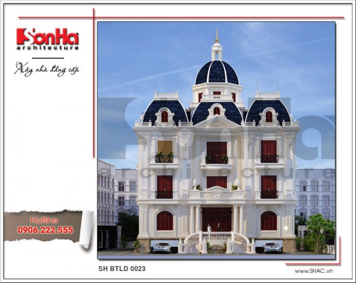 Thiết kế kiến trúc đảng cấp của biệt thự lâu đài cổ điển tại Nam Định SH BTLD 0023