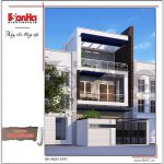 Thiết kế kiến trúc nhà phố kiến trúc hiện đại 3 tầng tiện nghi tại Sài Gòn sh nod 0161