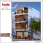 Thiết kế nhà phố hiện địa mặt tiền rộng 4 tầng tại Hà Nội sh nod 0162