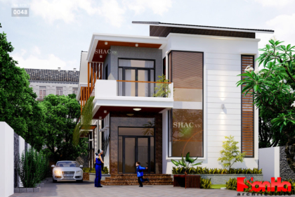Biệt thự hai tầng diện tích 200m2 phong cách hiện đại