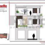 Mặt đứng chính biệt thự hiện đại đẹp 3 tầng sang trọng tại Quảng Ninh SH BTD 0050