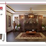 Mẫu thiết kế phòng thờ cổ điển nhà phố kiểu Pháp 5 tầng tại bắc Ninh sh nop 0127