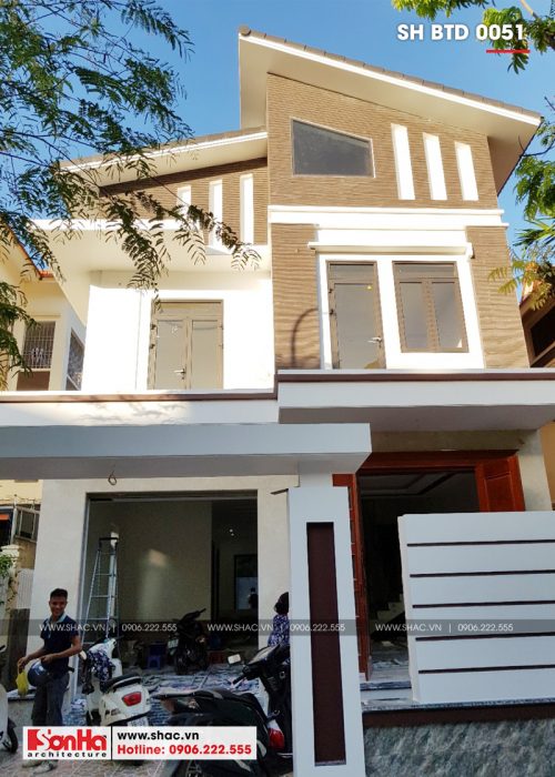 1 Ảnh thực tế thi công biệt thự hiện đại đẹp tại hải phòng