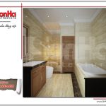 Thiết kế nội thất phòng wc bố mẹ tầng 6 nhà phố 6 tầng tại Hà Nội - SH NOP 0128