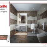 Thiết kế nội thất phòng wc con trai 1 nhà phố 6 tầng tại Hà Nội - SH NOP 0128