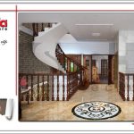 Mẫu thiết kế sảnh tầng lửng nhà ống kiến trúc Pháp sh nop 0126