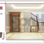 Mẫu thiết kế nội thất hành lang nhà phố cổ điển 3 tầng tại Hà Nội SH NOP 0129