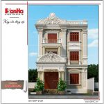 Mẫu thiết kế kiến trúc nhà phố cổ điển 3 tầng tại Hà Nội SH NOP 0129