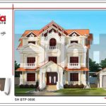Mẫu thiết kế kiến trúc biệt thự Pháp 3 tầng tại Phú Thọ SH BTP 0096