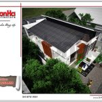 Biệt thự mái chéo, mái ngói màu đen đẹp