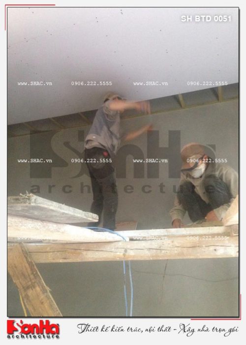 2 Ảnh thực tế thi công biệt thự hiện đại 2 tầng tại hải phòng sh btd 0051