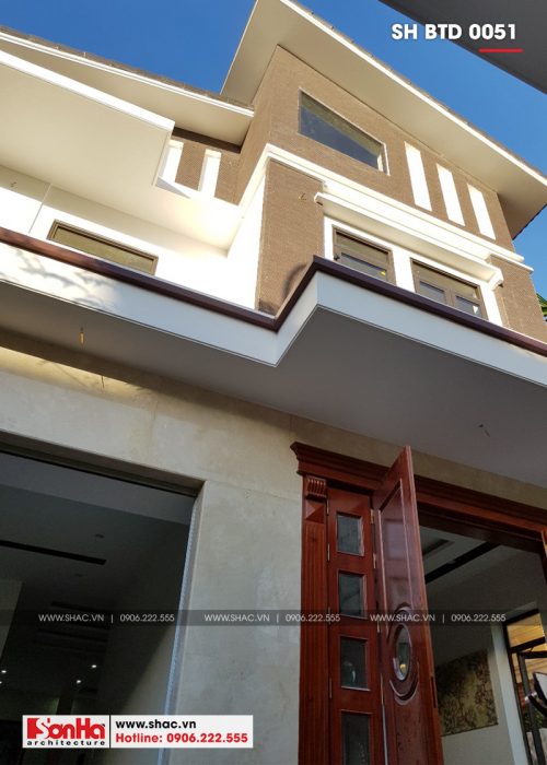 2 Ảnh thực tế thi công biệt thự hiện đại 3 tầng tại hải phòng sh btd 0051