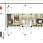 Mặt bằng công năng tầng 1 nhà phố 4 tầng tân cổ điển tại Hải Phòng SH NOP 0131