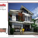 Kiến trúc mặt tiền 7m6 của biệt thự hai tầng