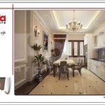 Thiết kế nội thất phòng bếp cổ điển nhà phố 6 tầng tại Hà Nội - SH NOP 0128