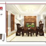 Thiết kế nội thất phòng khách cổ điển nhà phố cổ điển 3 tầng tại Hà Nội SH NOP 0129