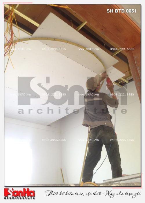 3 Ảnh thực tế thi công biệt thự hiện đại 2 tầng tại hải phòng sh btd 0051