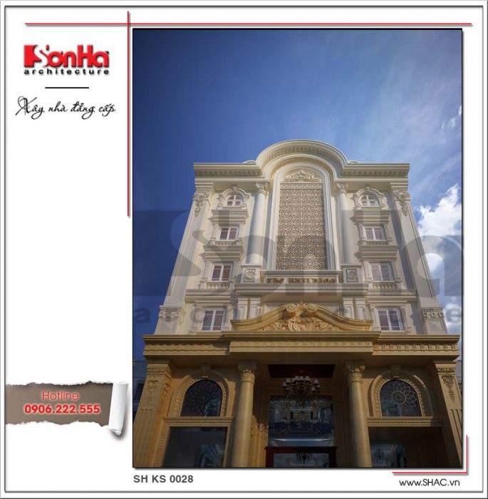 THiết kế khách sạn kiến trúc cổ điển Pháp sang trọng tại Lào Cai sh ks 0028 2