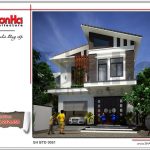 Góc view phối cảnh biệt thự hai tầng hiện đại