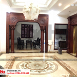 4 Ảnh thực tế nội thất sảnh tầng 1 nhà ống phong cách cổ điển tại hà nội sh nop 0129