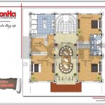 Mặt bằng công năng tầng 2 biệt thự Pháp 3 tầng tại Phú Thọ SH BTP 0096