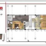 mặt bằng mái nhà phố 4 tầng tân cổ điển tại Hải Phòng SH NOP 0131