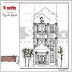 Mặt đứng chính nhà phố cổ điển 3 tầng tại Hải Phòng sh nop 0130