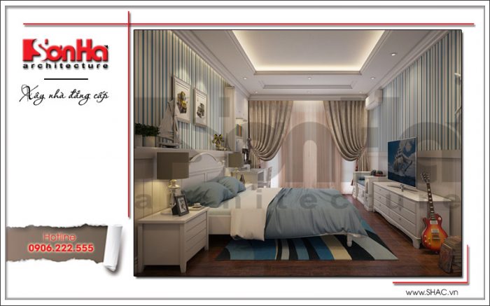 Thêm một phương án thiết kế mẫu nội thất phòng ngủ nhà phố 3 tầng tại Hà Nội 