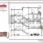 Mặt cắt nhà phố 4 tầng tân cổ điển tại Hải Phòng SH NOP 0131