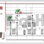 Mặt đứng ngang nhà phố cổ điển 3 tầng tại Hải Phòng sh nop 0130