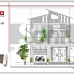 Mặt đứng biệt thự hiện đại 2 tầng sang trọng tại Hải Phòng SH BTD 0051