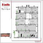 Mặt cắt nhà phố 5 tầng tại Hải Phòng SH NOD 0164