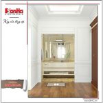 Thiết kế nội thất phòng tắm bố mẹ nhà phố cổ điển 3 tầng tại Hà Nội SH NOP 0129