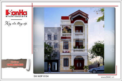 BÌA Mẫu nhà phố 3 tầng kiến trúc Pháp tại Hà Nam SH NOP 0134