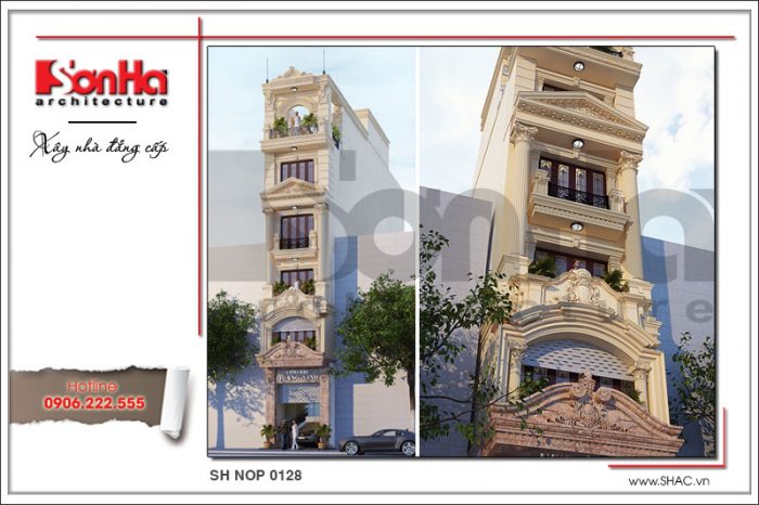 BÌA Mẫu kiến trúc nhà phố phong cách cổ điển Pháp 6 tầng tại Hà Nội - SH NOP 0128