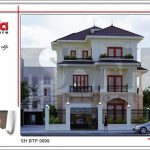 Mặt bằng công năng tầng 3 mái biệt thự tân cổ điển đẹp tại Quảng Bình sh btp 0099